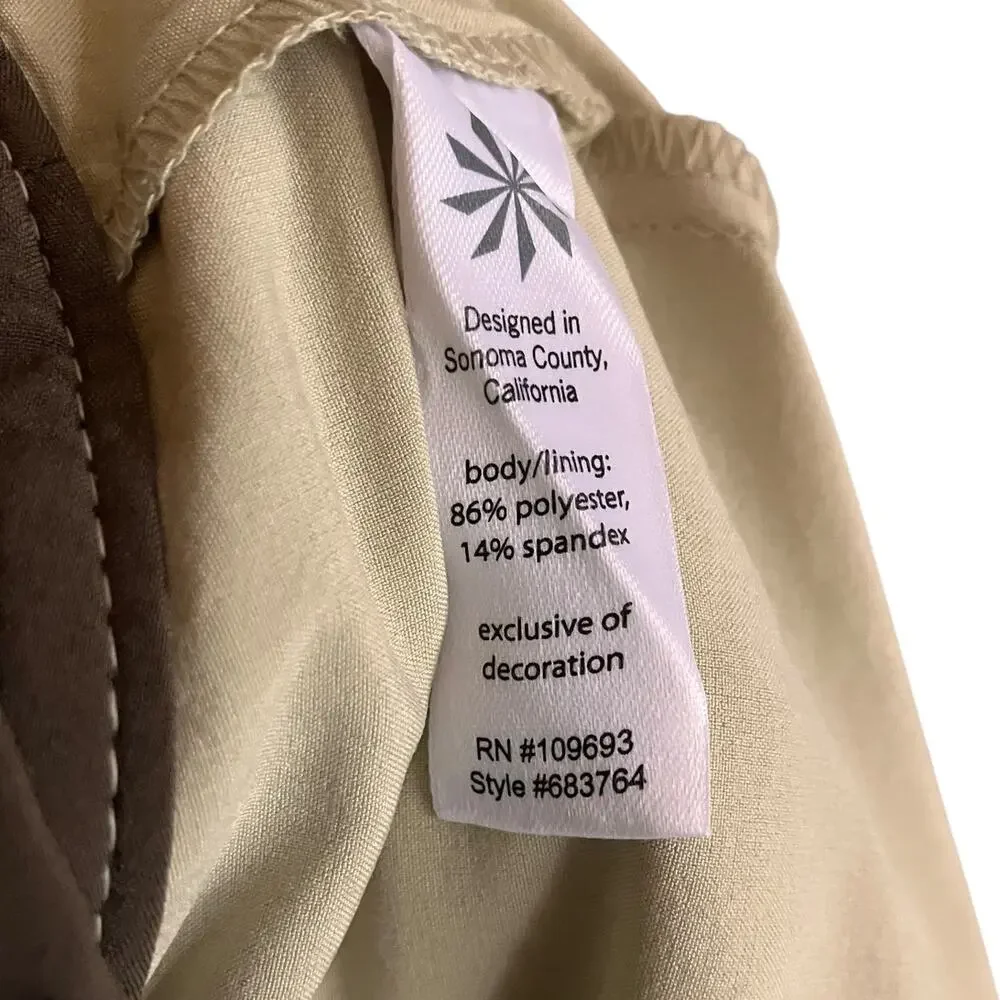 Athleta Whatever Pleated Skort Skirt w/Shorts Khaki Tan Tie Belt 8 Tennis - Picture 7 of 10